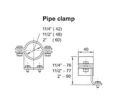 EXCWBATEXP42 Pfannenberg  Pipe Clamp R 1 1/4&quot; (&#248;42) for CWB-ATEX Stainless Steel